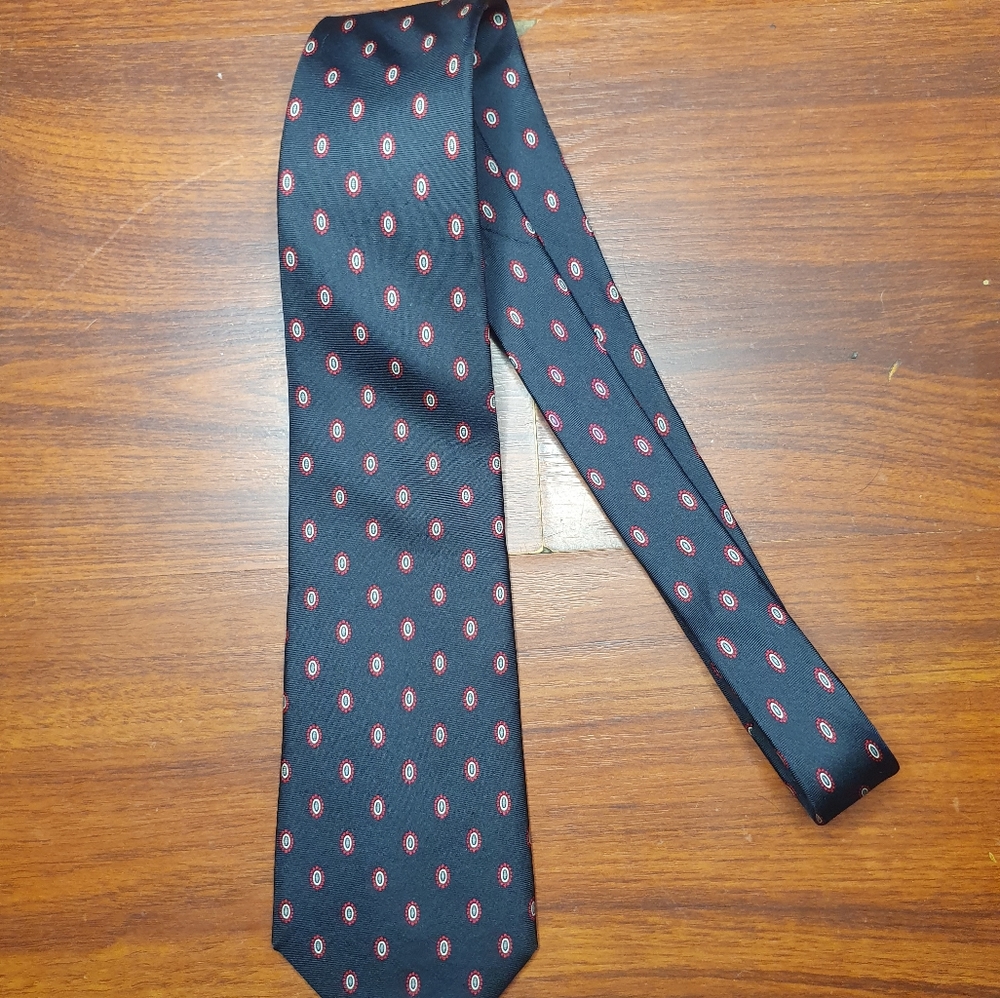 Christian Dior Luxury Vintage black Red silk Tie